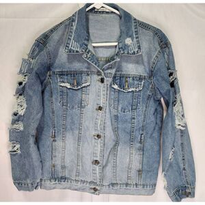 Distressed Denim Jacket Noble U Size M